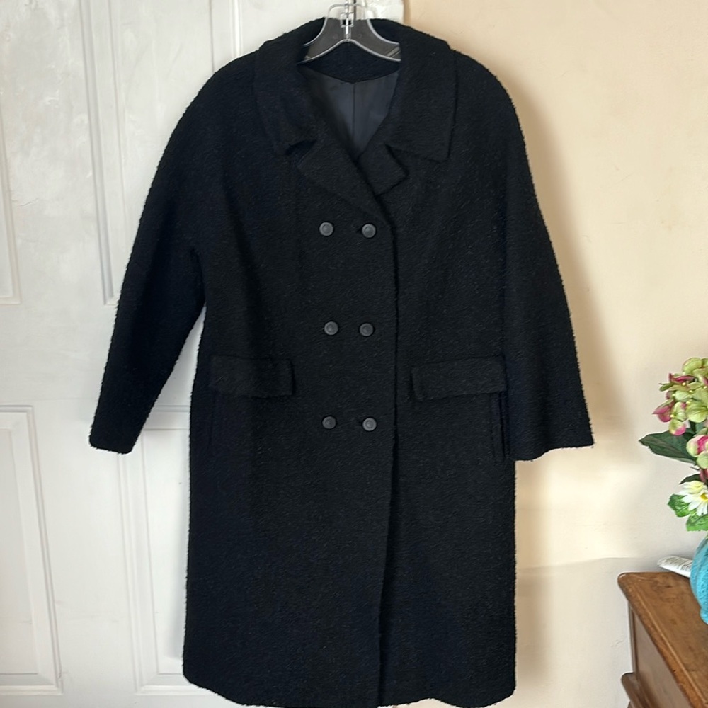 Union Made Lady Gambrell Vintage Wool Doble Breasted‎ Midi Coat Size 8
